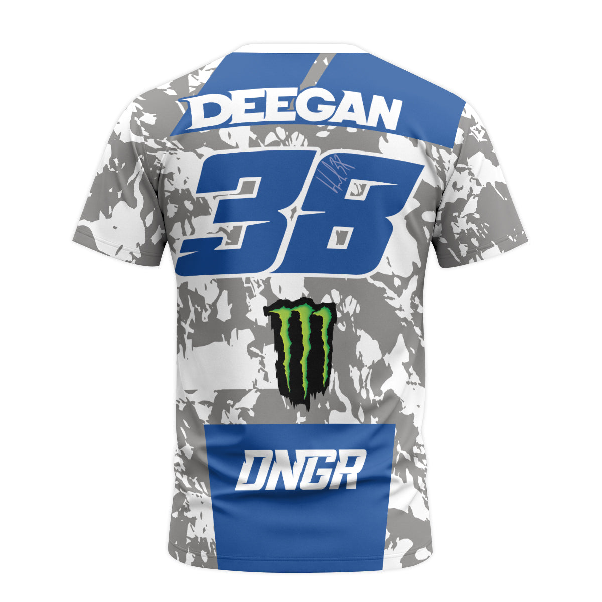 Deegan 38 Monster Yamaha Camo Short Sleeve Motocross Jersey - back view mockup