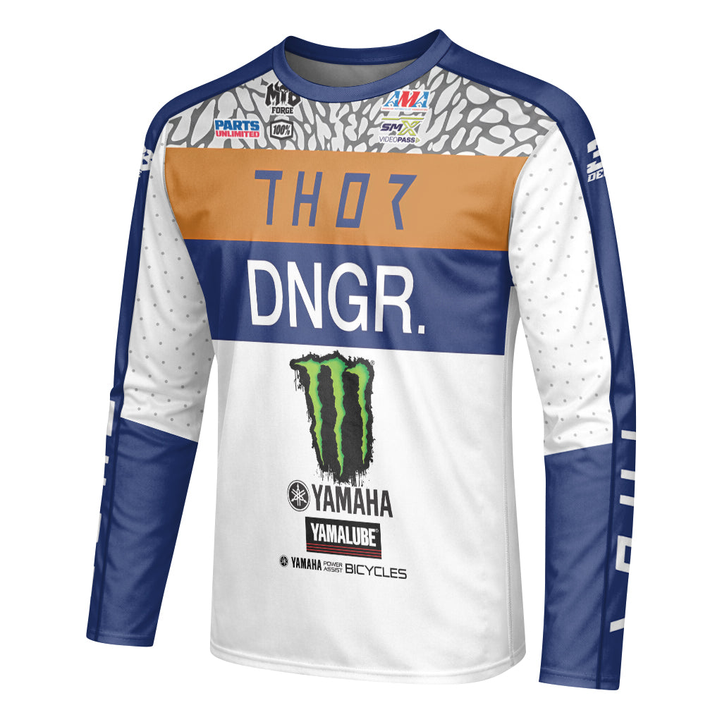 Deegan 38 Thor Yamaha Monster Energy Long Sleeve Motocross Jersey - left side mockup