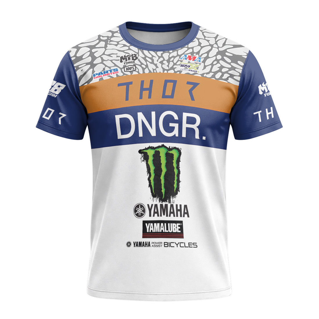 Deegan 38 Thor Yamaha Monster Energy Short Sleeve Motocross Jersey - front and back view