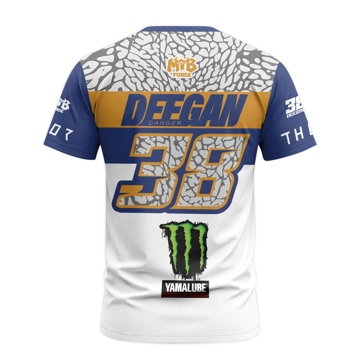 Deegan 38 Thor Yamaha Monster Energy Short Sleeve Motocross Jersey - back view mockup