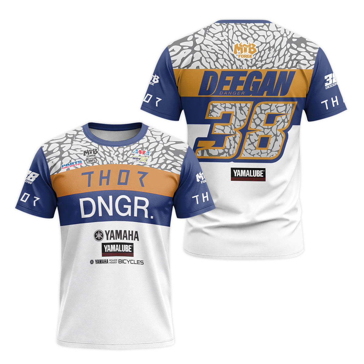 Deegan 38 Thor Yamaha Short Sleeve Motocross Jersey - front and back view