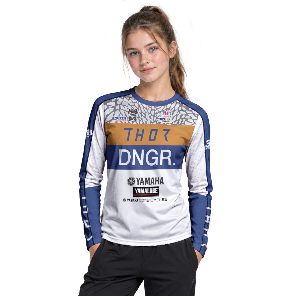 Deegan 38 Thor Yamaha Youth Long Sleeve Motocross Jersey – Girl Lifestyle View
