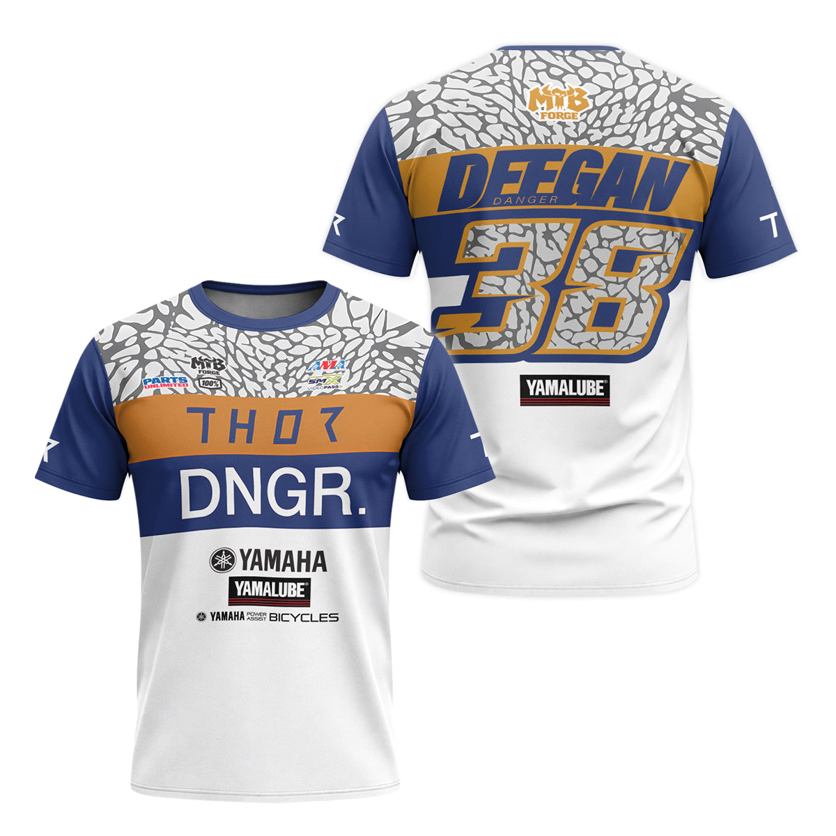 Deegan 38 Thor Yamaha Youth Short Sleeve Motocross Jersey – Front and Back View