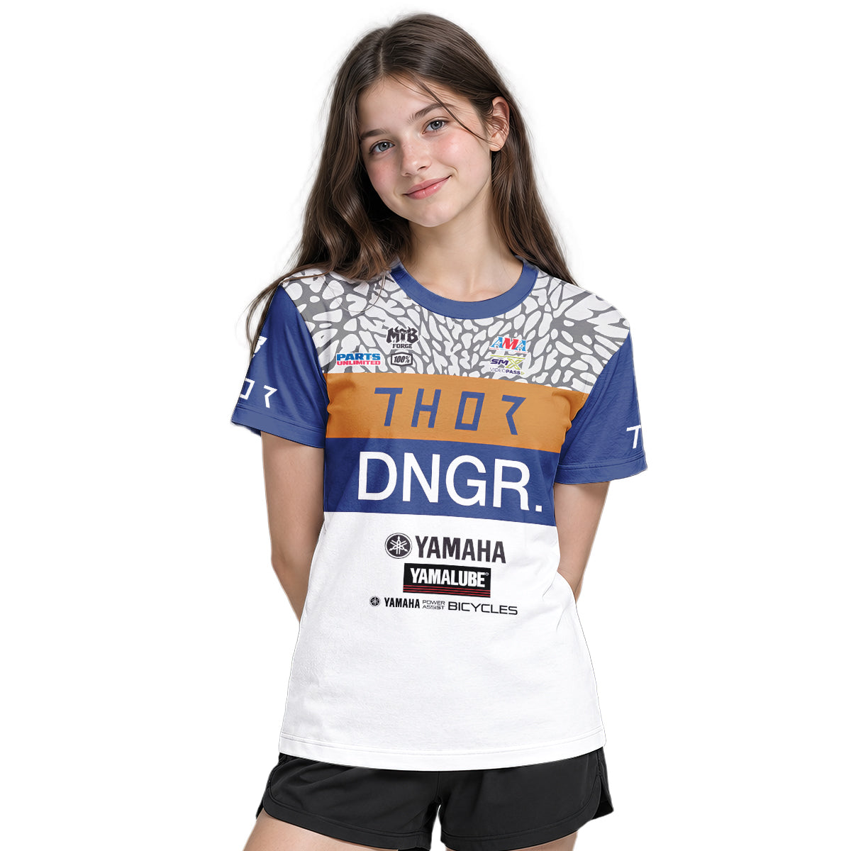 Deegan 38 Thor Yamaha Youth Short Sleeve Motocross Jersey – Girl Lifestyle View