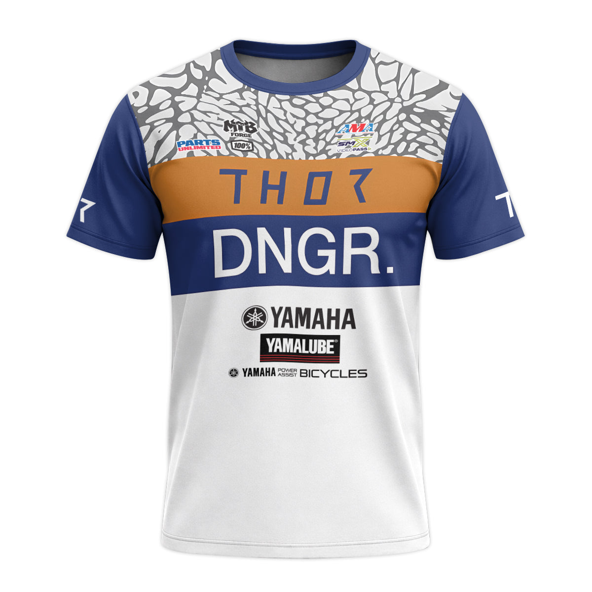 Deegan 38 Thor Yamaha Youth Short Sleeve Motocross Jersey – Front View Mockup