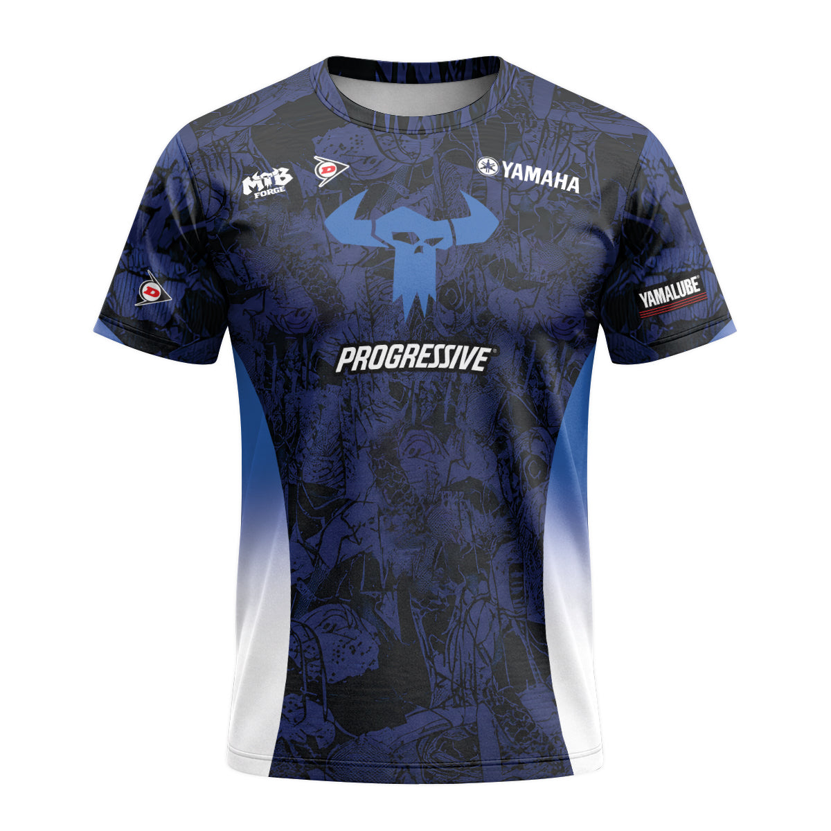 Deegan 38 Yamaha Blue Short Sleeve Motocross Jersey - front view mockup