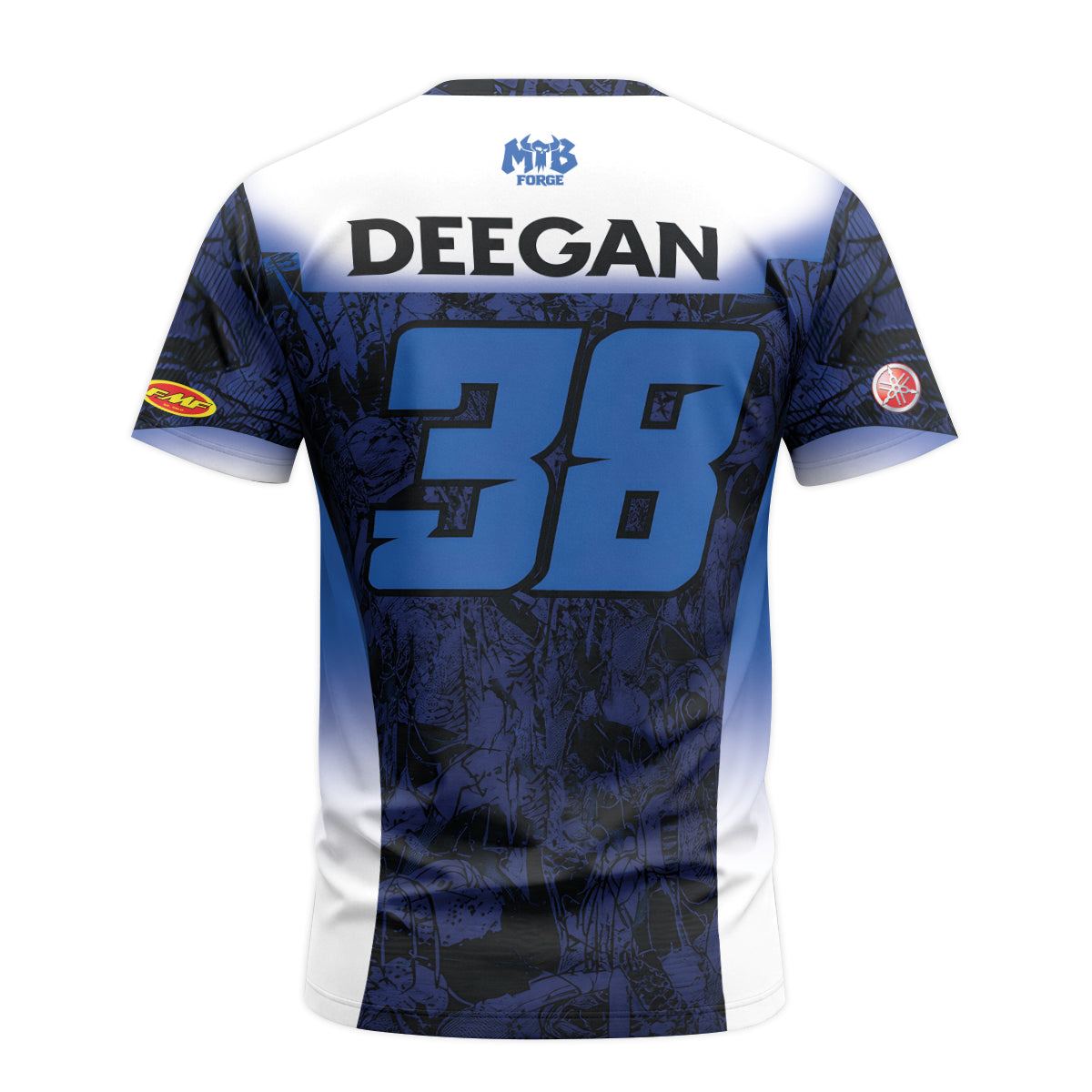 Deegan 38 Yamaha Blue Short Sleeve Motocross Jersey - back view mockup