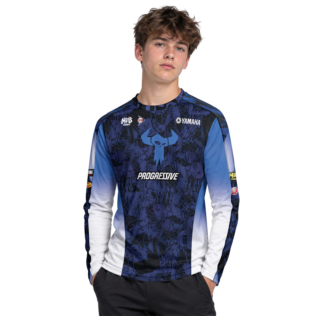 Deegan 38 Yamaha Blue Youth Long Sleeve Motocross Jersey – Boy Lifestyle View