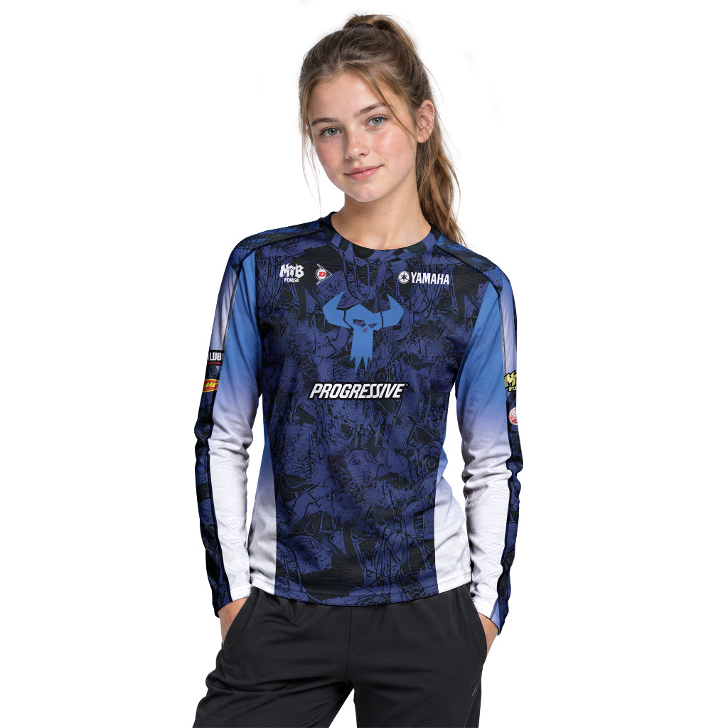 Deegan 38 Yamaha Blue Youth Long Sleeve Motocross Jersey – Girl Lifestyle View