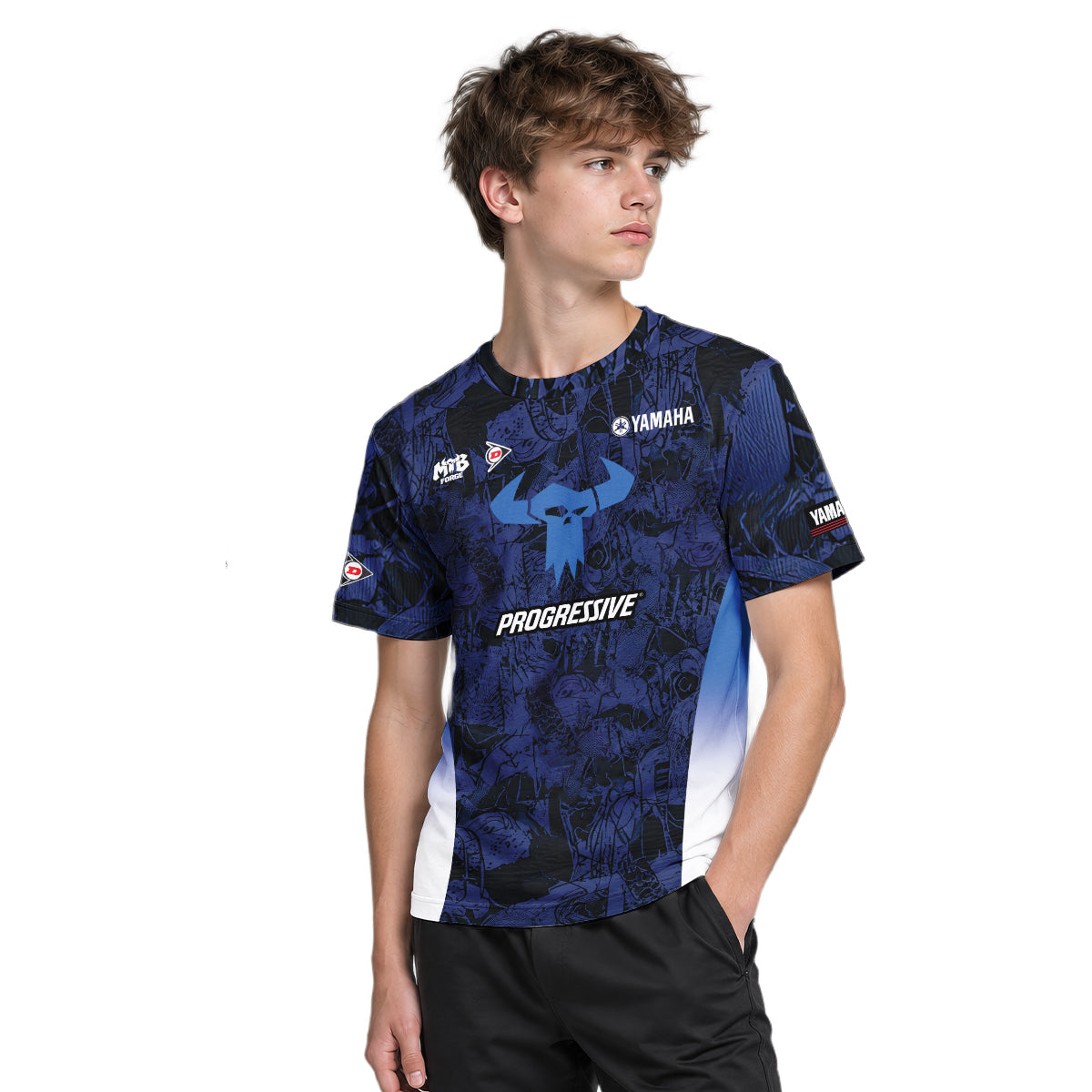 Deegan 38 Yamaha Blue Youth Short Sleeve Motocross Jersey – Boy Lifestyle View