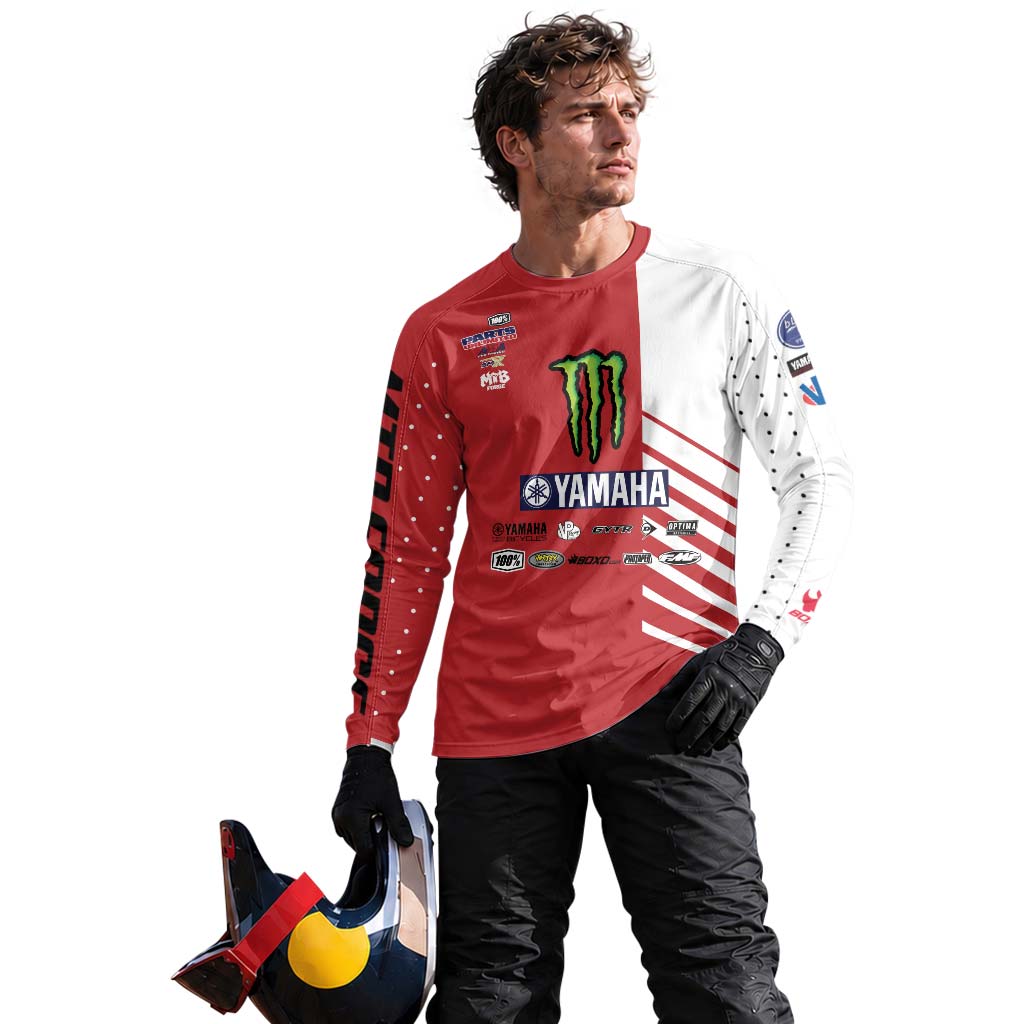 Deegan 38 Yamaha Monster Energy Red White Long Sleeve Motocross Jersey - lifestyle view