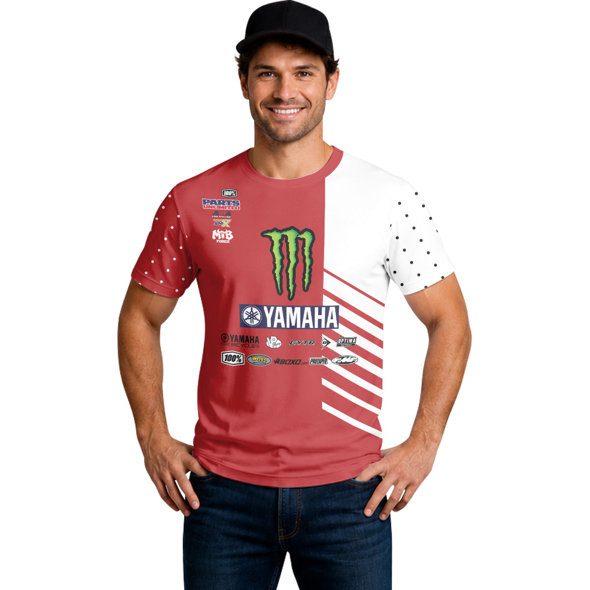 Deegan 38 Yamaha Monster Energy Red White Short Sleeve Motocross Jersey - lifestyle view