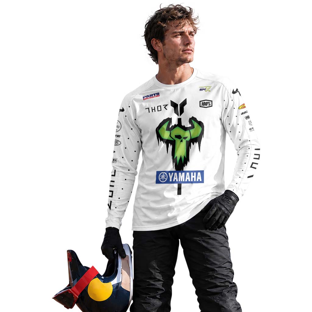 Deegan Danger 1 Yamaha White Neon Camo Long Sleeve Motocross Jersey – Lifestyle View
