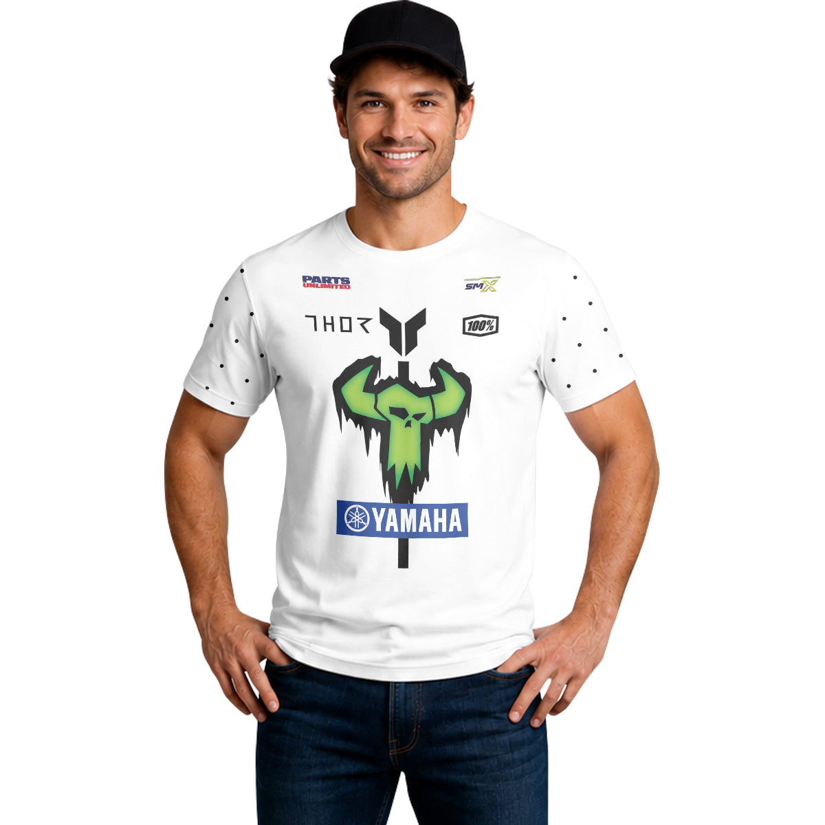 Deegan Danger 1 Yamaha White Neon Camo Short Sleeve Motocross Jersey – Lifestyle View