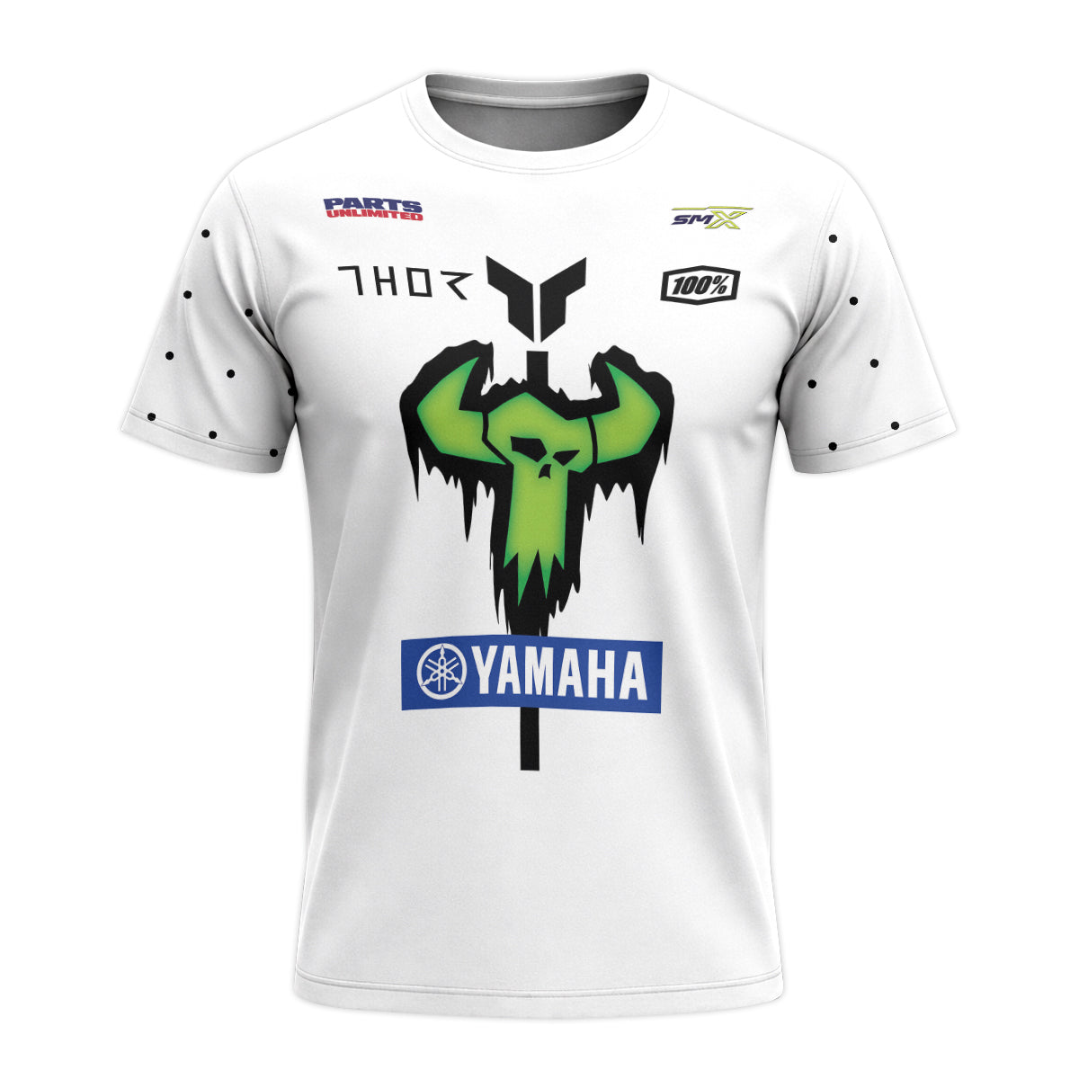 Deegan Danger 1 Yamaha White Neon Camo Youth Short Sleeve Motocross Jersey – Front View Mockup