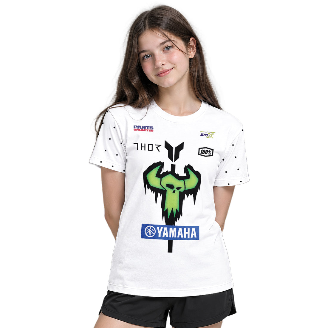 Deegan Danger 1 Yamaha White Neon Camo Youth Short Sleeve Motocross Jersey – Boy Lifestyle View