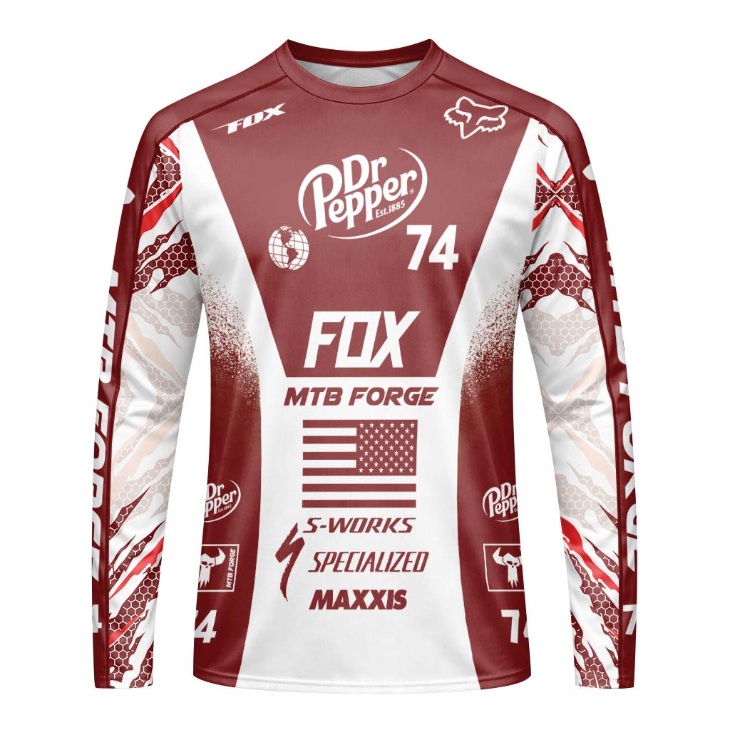 Dr Pepper Fox 74 Downhill MTB Jersey | Dr Pepper Retro MTB Jersey - front view mockup