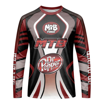 Dr Pepper MTB Retro Downhill Jersey | Dr Pepper Retro MTB Jersey - front view mockup