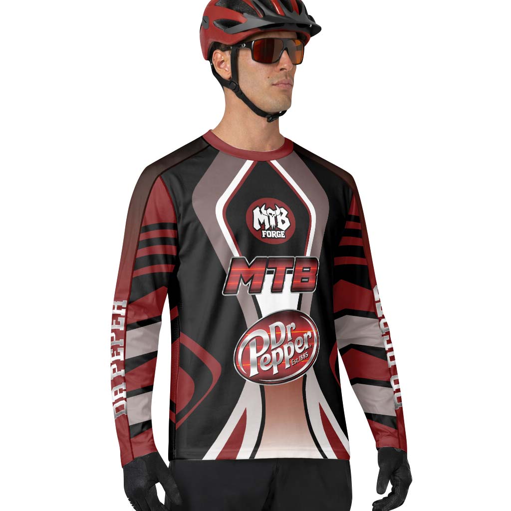 Dr Pepper MTB Retro Downhill Jersey | Dr Pepper Retro MTB Jersey - lifestyle view