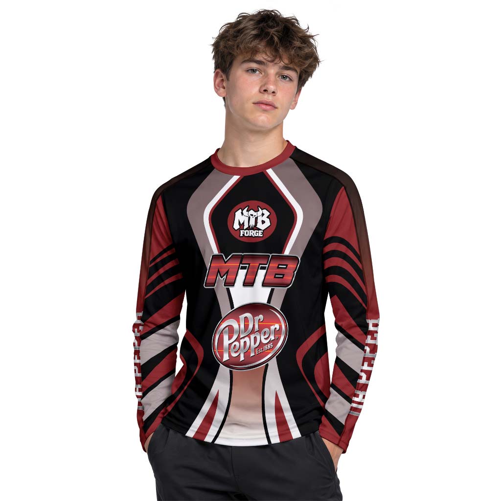 Dr Pepper MTB Retro Youth Long Sleeve Mountain Bike Jersey – Boy Lifestyle View