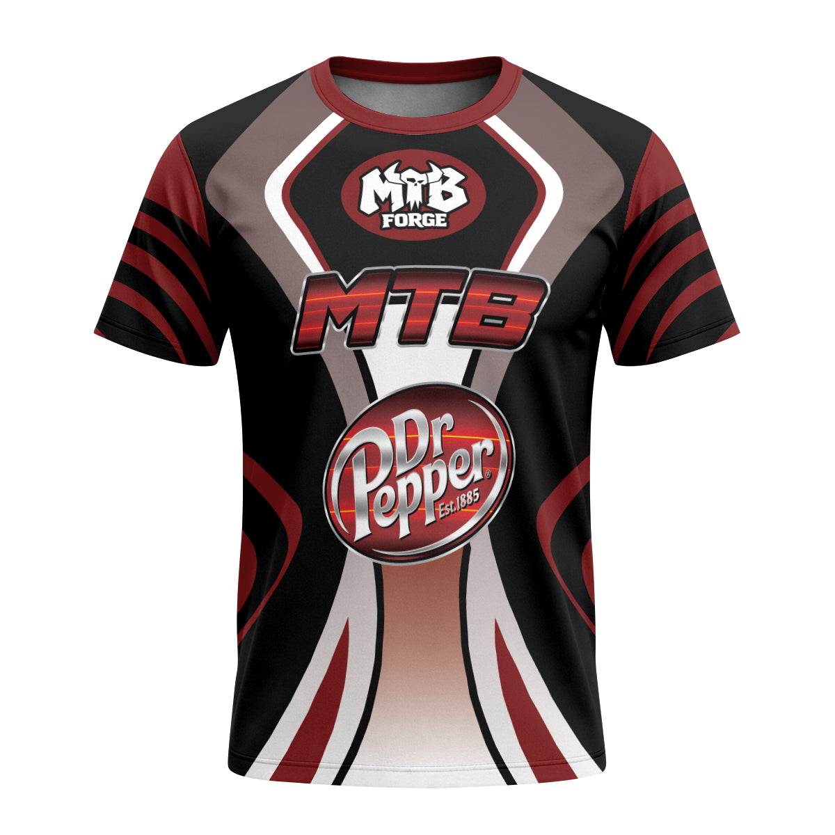 Dr Pepper MTB Retro Youth Short Sleeve Mountain Bike Jersey – Front View Mockup