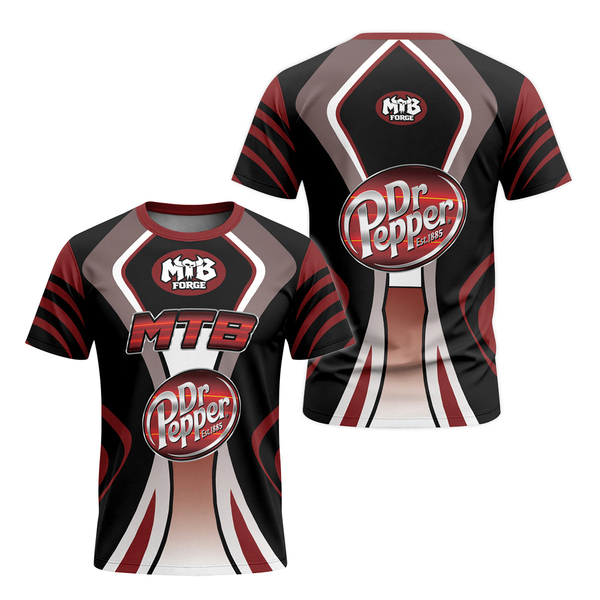Dr Pepper MTB Retro Youth Short Sleeve Mountain Bike Jersey – Front and Back View