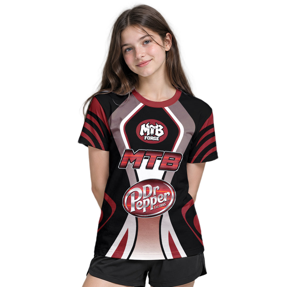 Dr Pepper MTB Retro Youth Short Sleeve Mountain Bike Jersey – Boy Lifestyle View