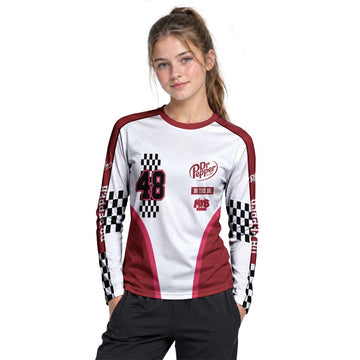Dr Pepper Racing 48 Youth Long Sleeve Motocross Jersey – Girl Lifestyle View