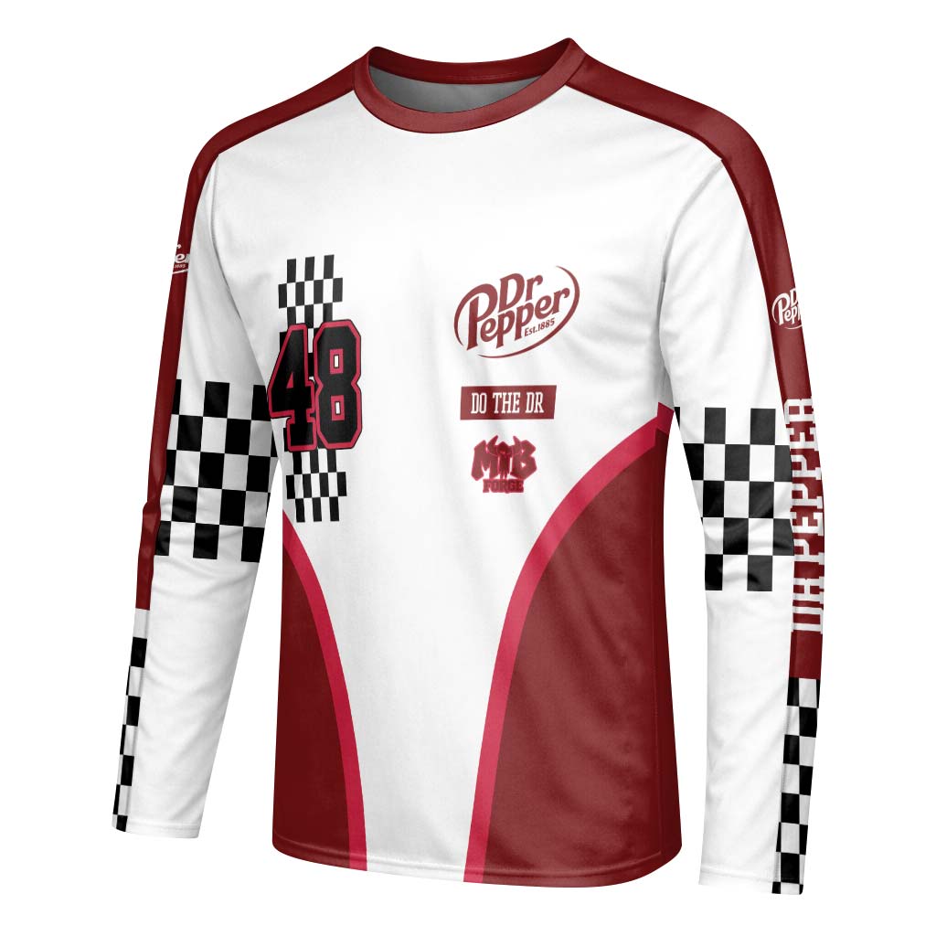 Dr Pepper Racing 48 Youth Long Sleeve Motocross Jersey – Left Side View Mockup