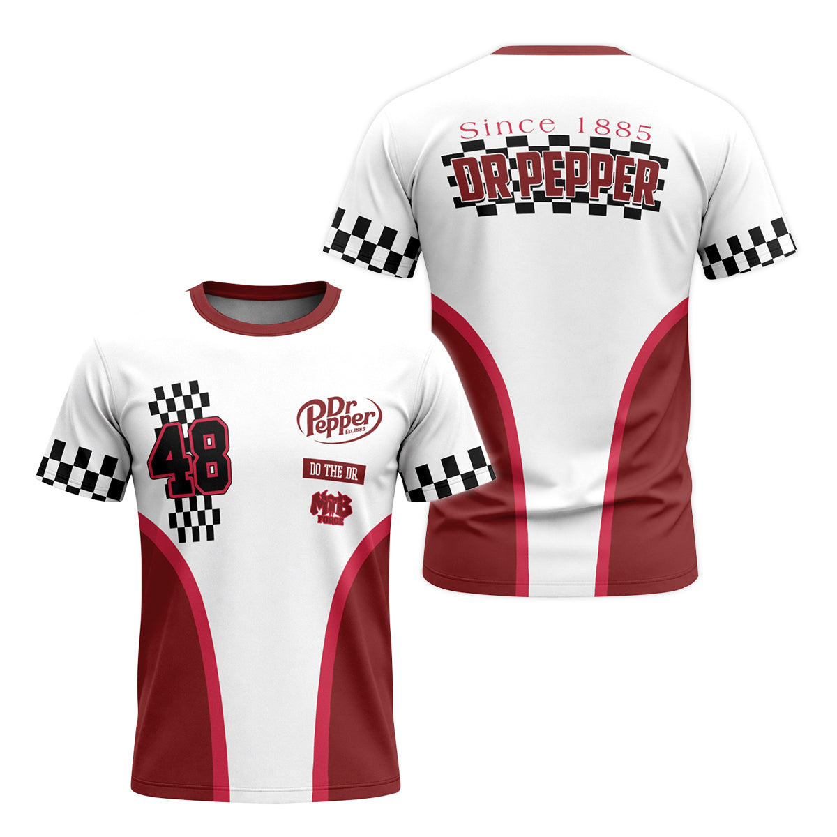 Dr Pepper Racing 48 Youth Short Sleeve Motocross Jersey – Front and Back View
