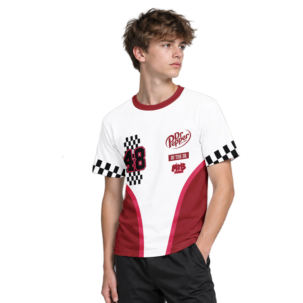 Dr Pepper Racing 48 Youth Short Sleeve Motocross Jersey – Boy Lifestyle View
