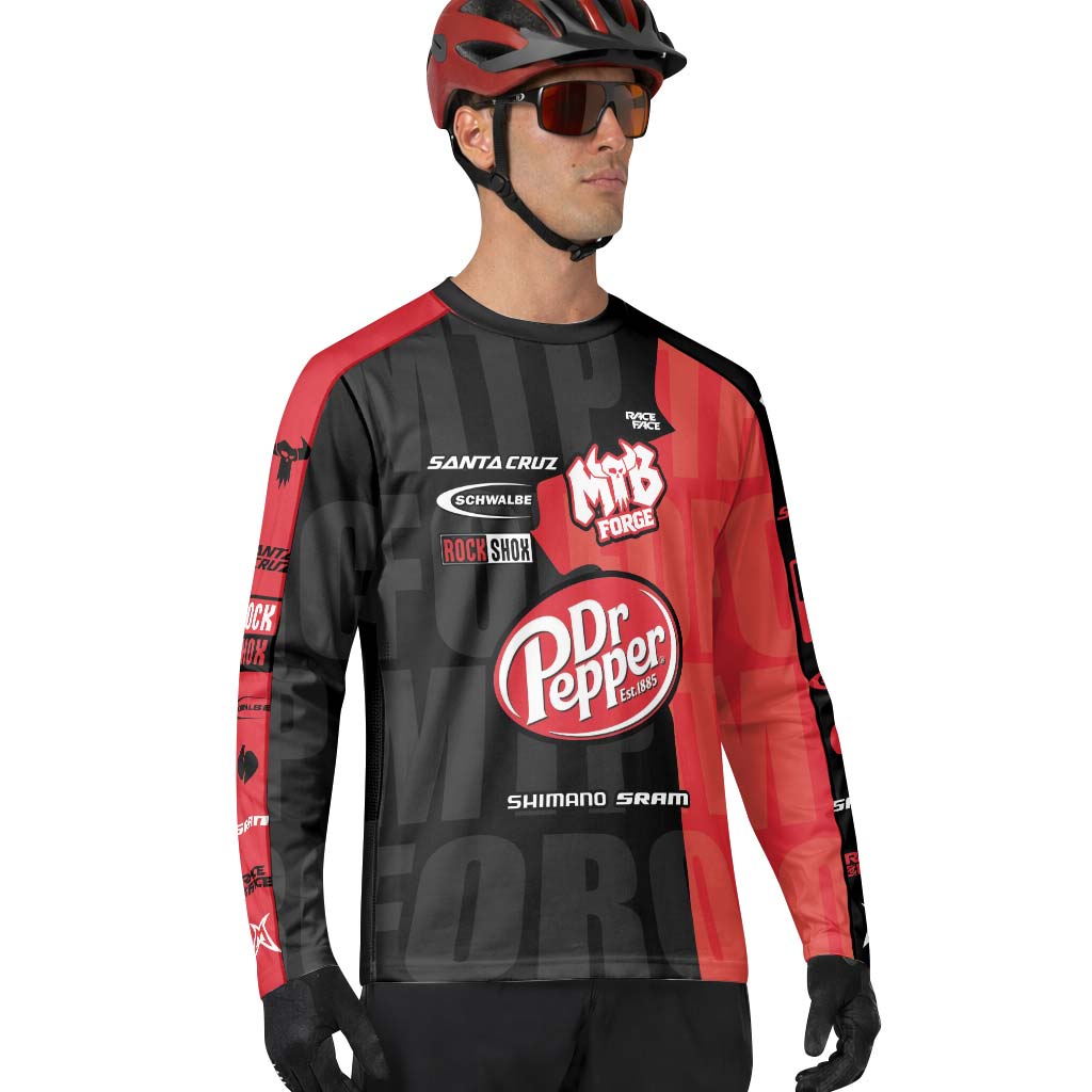 Dr Pepper Santa Cruz Downhill Jersey | Dr Pepper MTB Race Jersey - lifestyle view