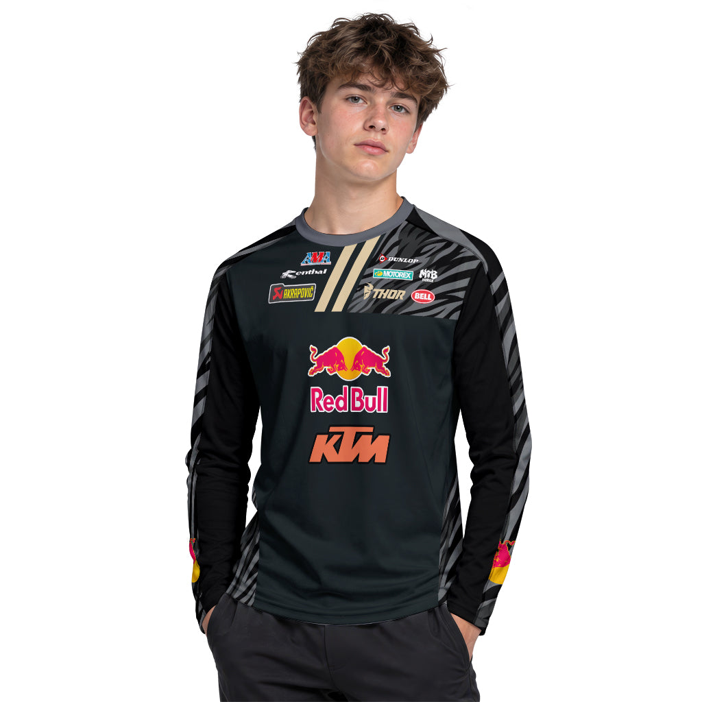 Dungey #1 Red Bull KTM Black Gold Youth Long Sleeve Motocross Jersey – Boy Lifestyle View
