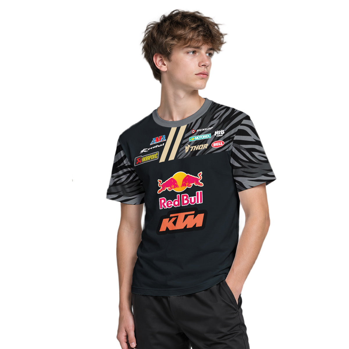 Dungey #1 Red Bull KTM Black Gold Youth Short Sleeve Motocross Jersey – Boy Lifestyle View