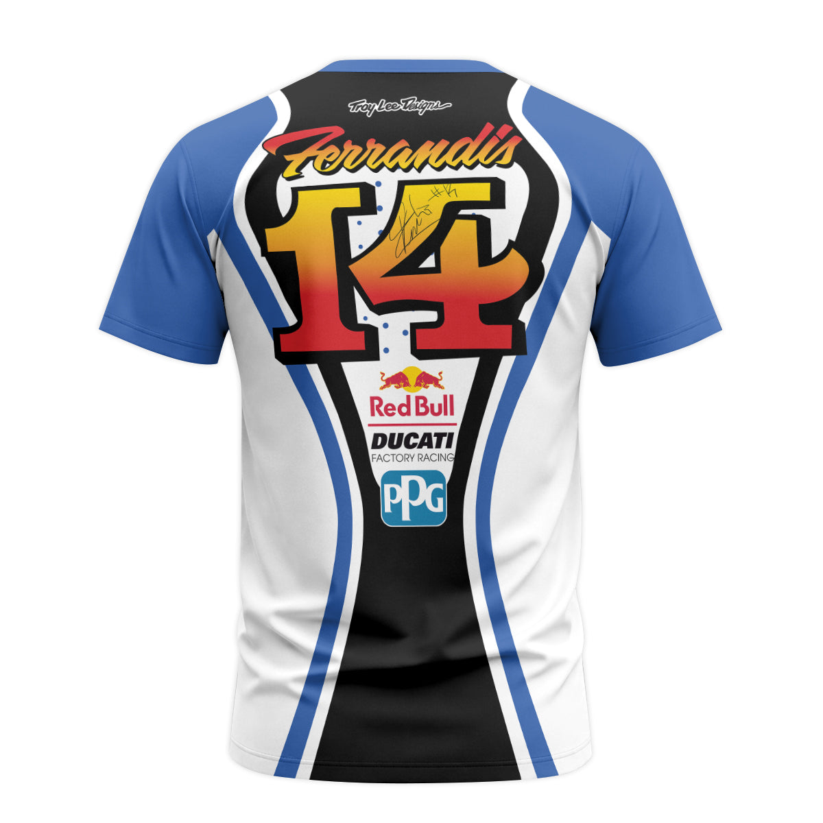 Dylan Ferrandis #14 Red Bull Ducati Factory Racing Short Sleeve Motocross Jersey – Back View Mockup