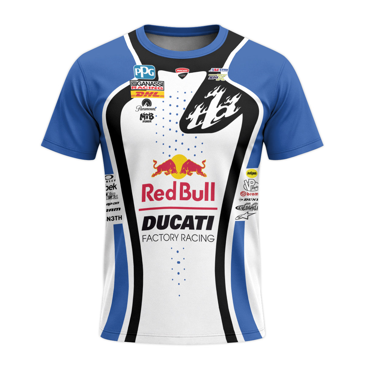 Dylan Ferrandis #14 Red Bull Ducati Factory Racing Youth Short Sleeve Motocross Jersey – Front View Mockup