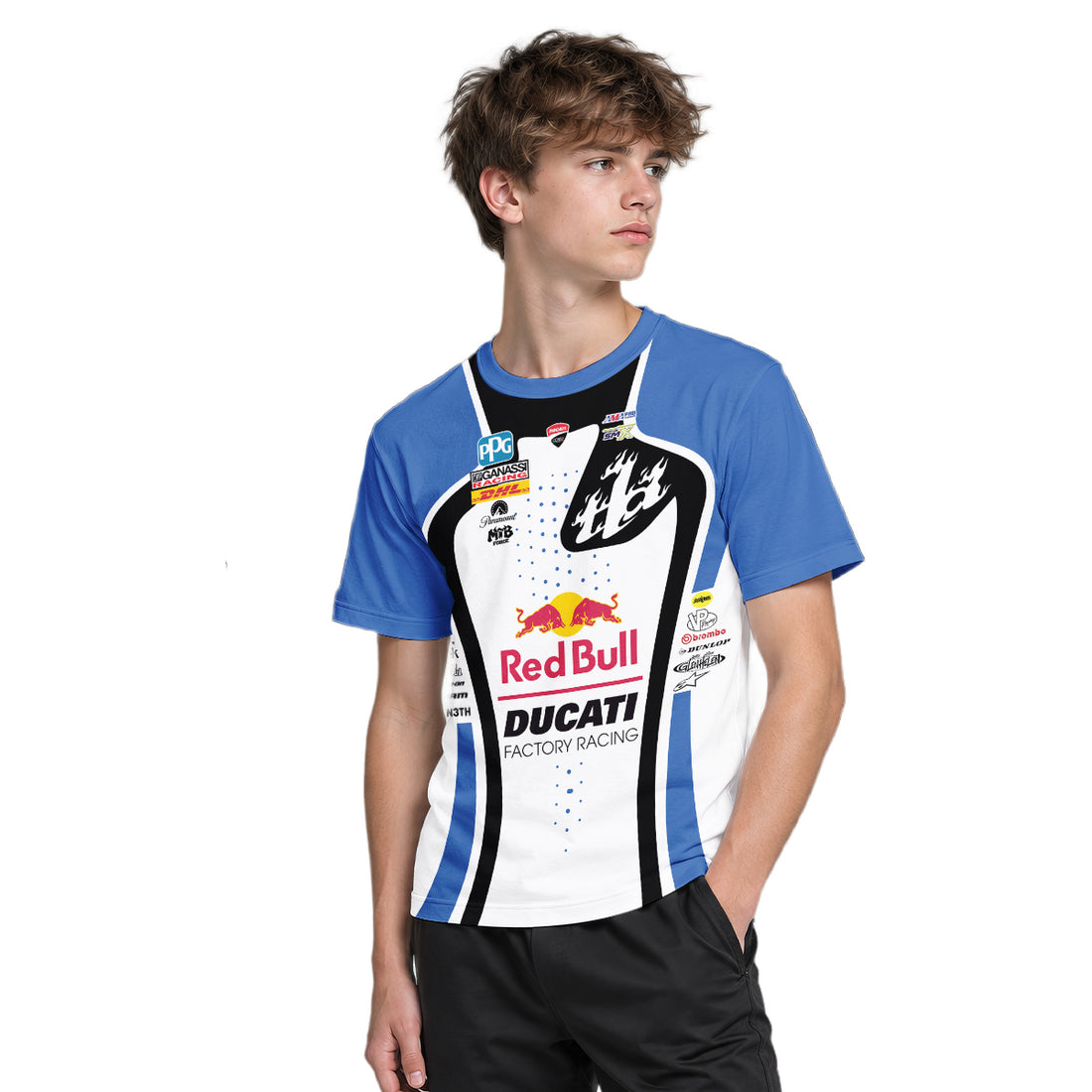 Dylan Ferrandis #14 Red Bull Ducati Factory Racing Youth Short Sleeve Motocross Jersey – Boy Lifestyle View