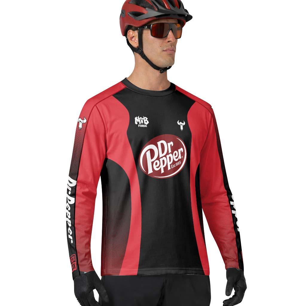 Factory Dr Pepper Long Sleeve Mountain Bike Jersey – Lifestyle View