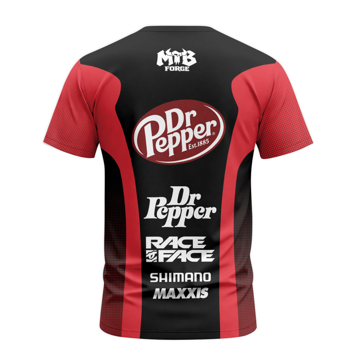 Factory Dr Pepper Short Sleeve Mountain Bike Jersey – Back View Mockup