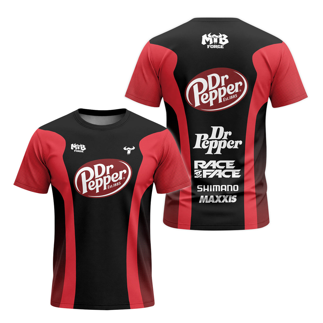 Factory Dr Pepper Short Sleeve Mountain Bike Jersey – Front and Back View