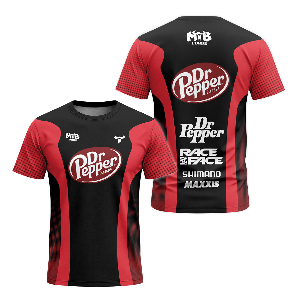 Factory Dr Pepper Short Sleeve Mountain Bike Jersey – Front and Back View