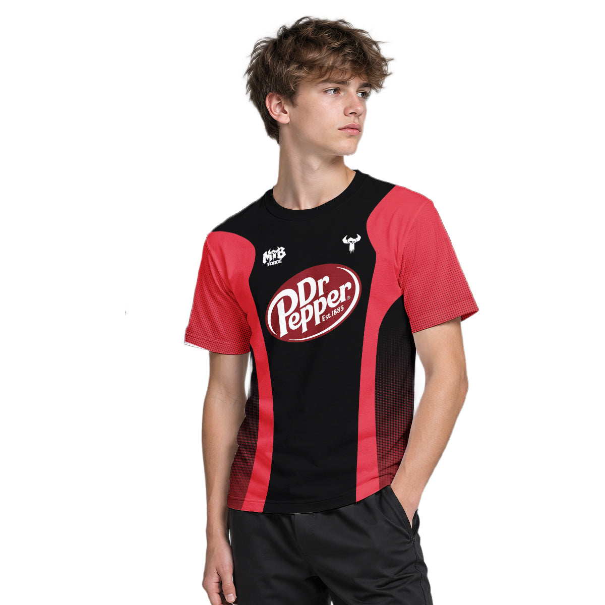 Factory Dr Pepper Youth Short Sleeve Mountain Bike Jersey – Boy Lifestyle View