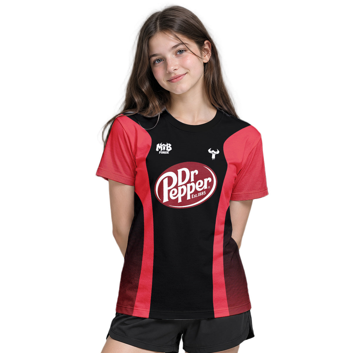 Factory Dr Pepper Youth Short Sleeve Mountain Bike Jersey – Girl Lifestyle View