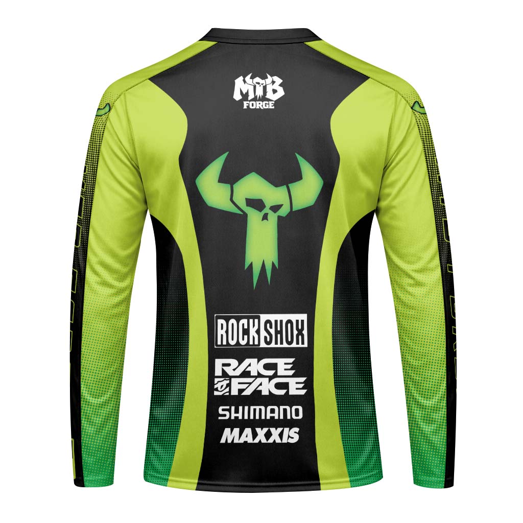 Factory Long Sleeve Mountain Bike Jersey – Back View Mockup