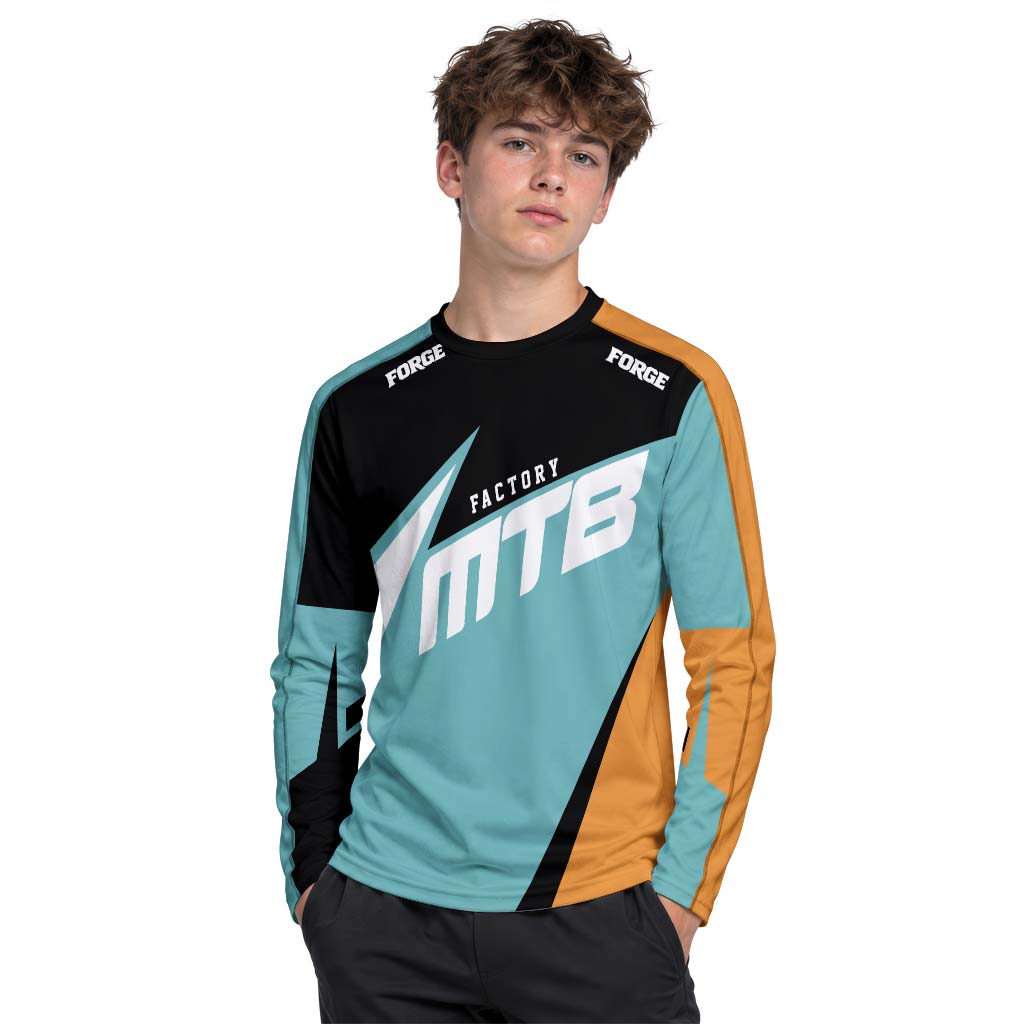 Factory MTB Youth Long Sleeve Mountain Bike Jersey – Boy Lifestyle View