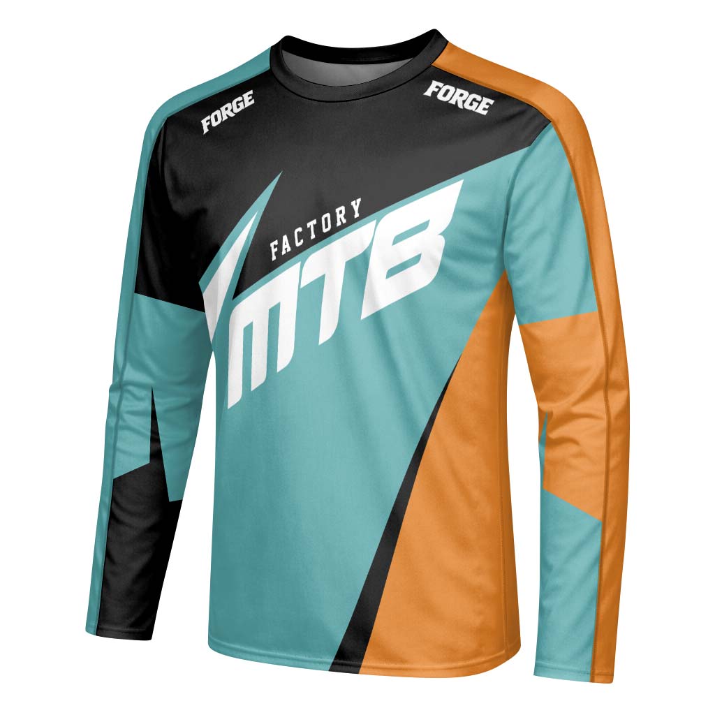 Factory MTB Youth Long Sleeve Mountain Bike Jersey – Left Side View Mockup