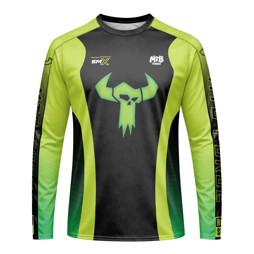 Factory Youth Long Sleeve Mountain Bike Jersey – Front View Mockup