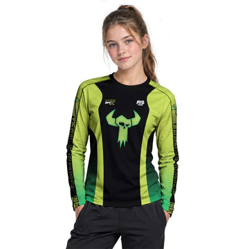 Factory Youth Long Sleeve Mountain Bike Jersey – Girl Lifestyle View
