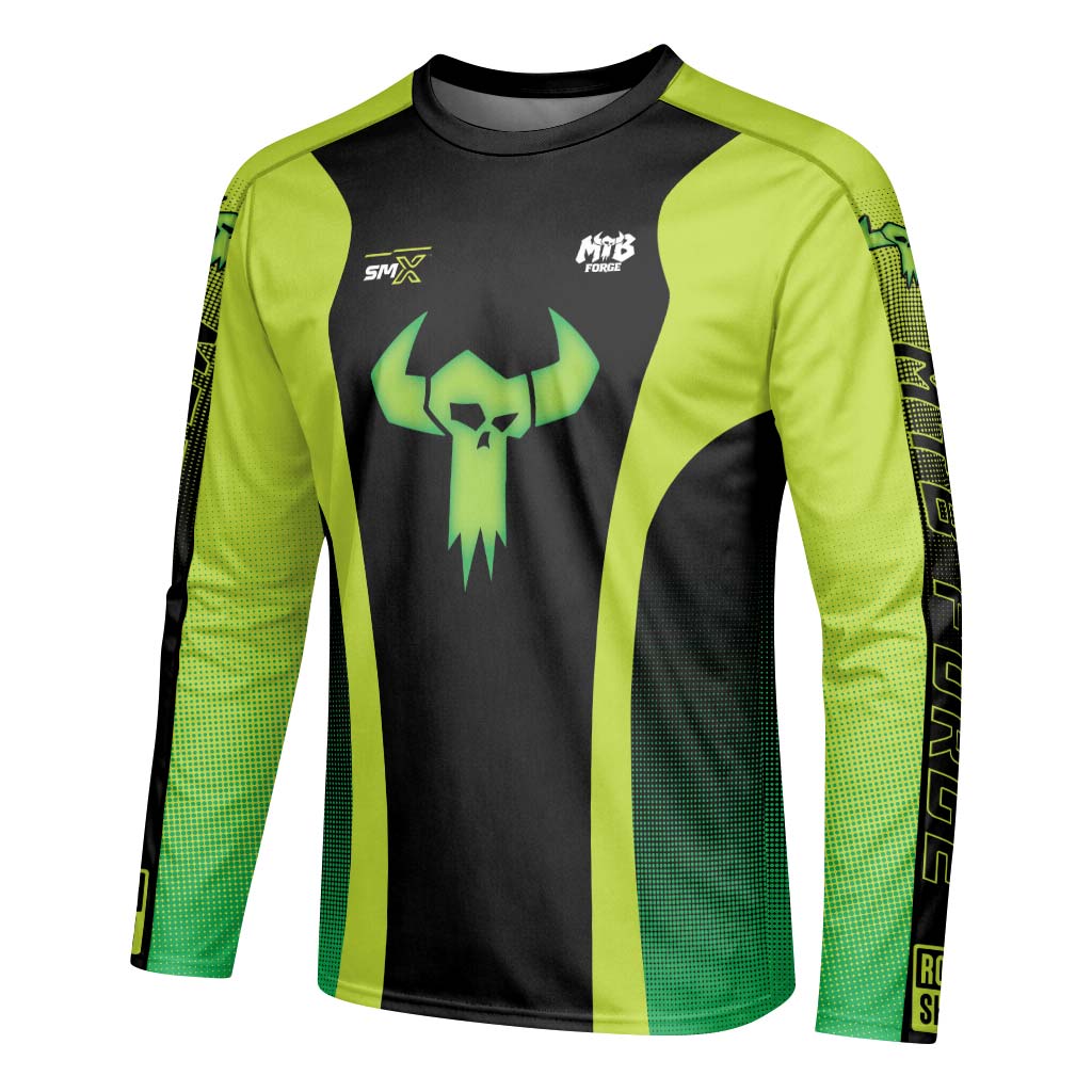 Factory Youth Long Sleeve Mountain Bike Jersey – Left Side View Mockup