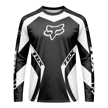 Fox Blackout Factory Long Sleeve Mountain Bike Jersey - front view mockup